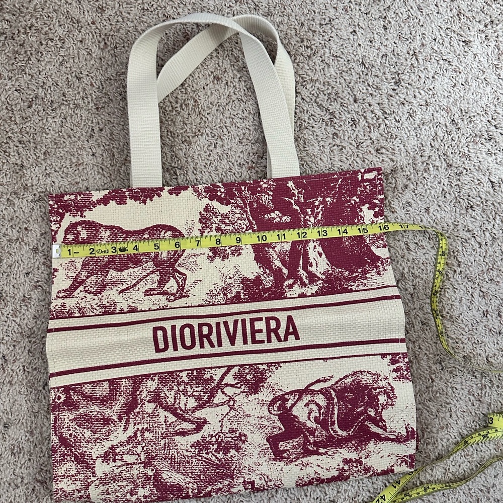 Dior Burgundy and Cream Graphic Tote - Picture 4 of 7
